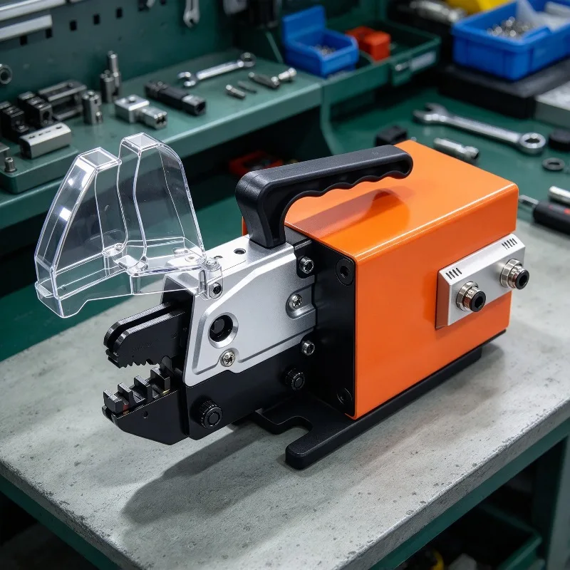 Pneumatic Terminal Crimping Machine, Compatible with AM‑10 GNQ‑5ND, Multi-functional Crimper with Interchangeable Jaw Dies