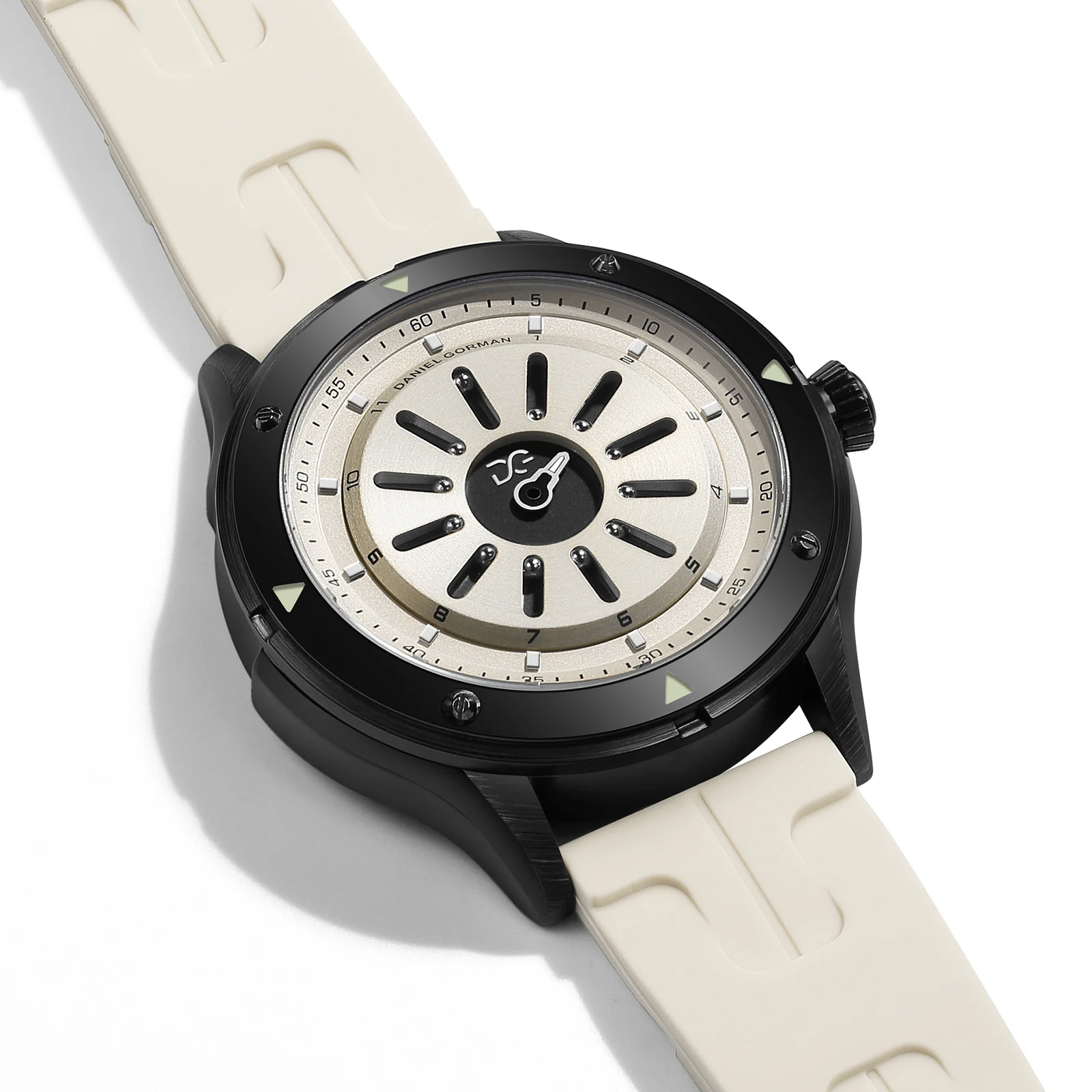 ساعة دانيال جورمان كوارتز مغناطيسية يابانية VX32E زجاج معدني سيليكون حزام أسود شامبانيا ذهبي أخضر مينا 2026 #5