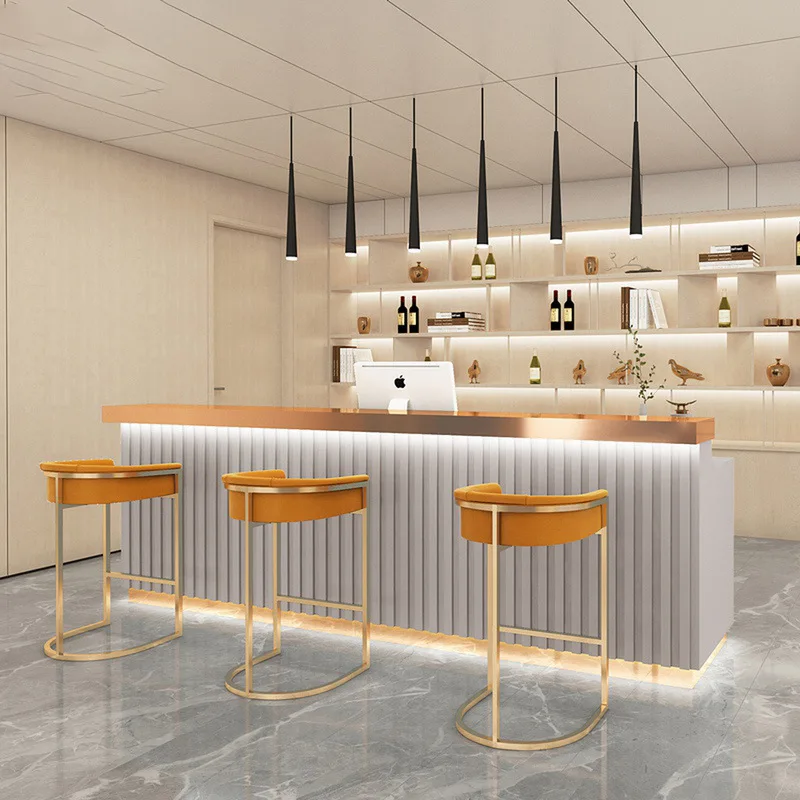 Modern light luxury bar table, cash register, beauty salon, milk tea shop, coffee water bar, bar table, restaurant, simple