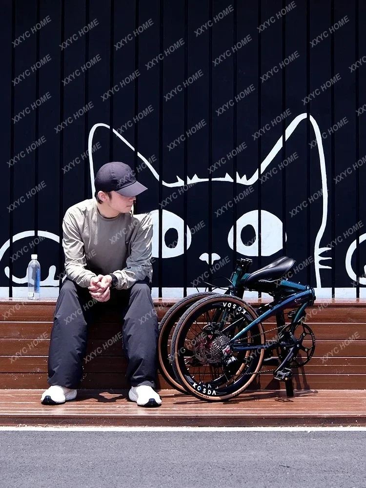 22-Inch Folding Bicycle Variable Speed Aluminum Alloy Ultra-Light Portable Disc Brake City Men and Women