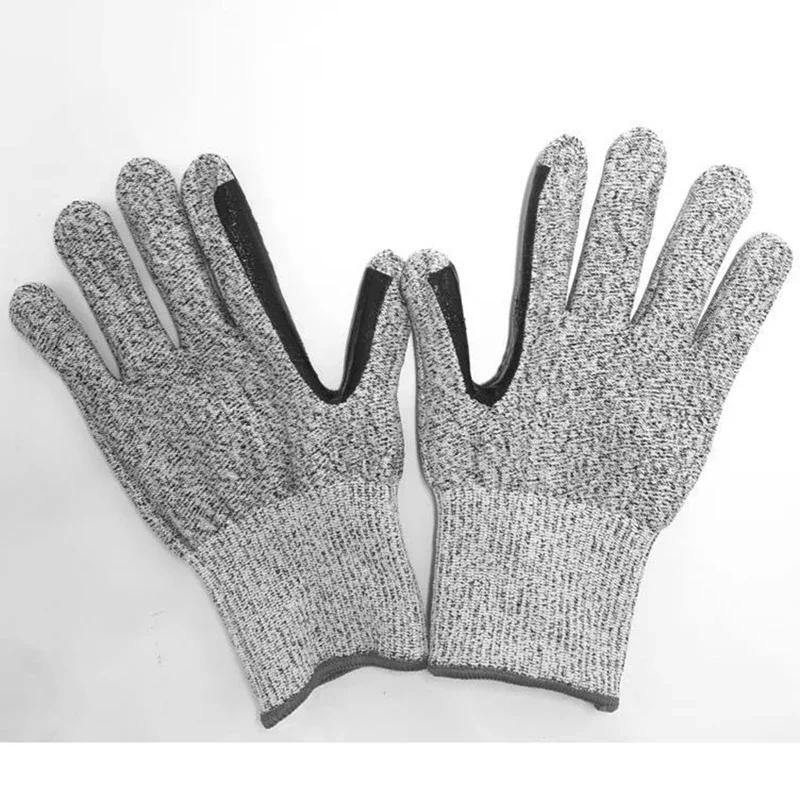 Cut Resistant Gloves Level 5 Anti-Slip Silicone Strip Gloves Wear-Resistant Safety Working Gloves for Glass Handling