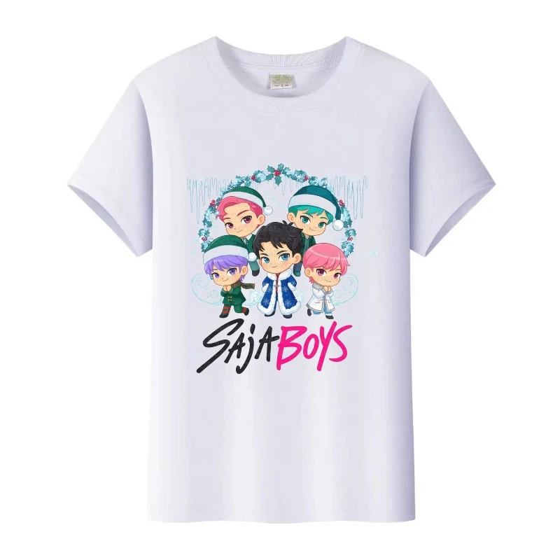 

Винтажные футболки с рисунком K-Pop «Охотники на демонов», топы для девочек, детские блузки с круглым вырезом, женская футболка большого размера, мужская одежда в стиле Харадзюку, подарок для мальчиков