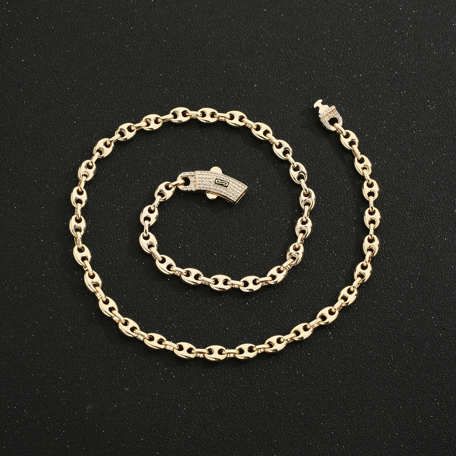 

6.5mm Thick Brass Rope Chain Necklace 45cm 50cm 55cm 14K Gold Plated Zirconia Pendant Jewelry for Men Women