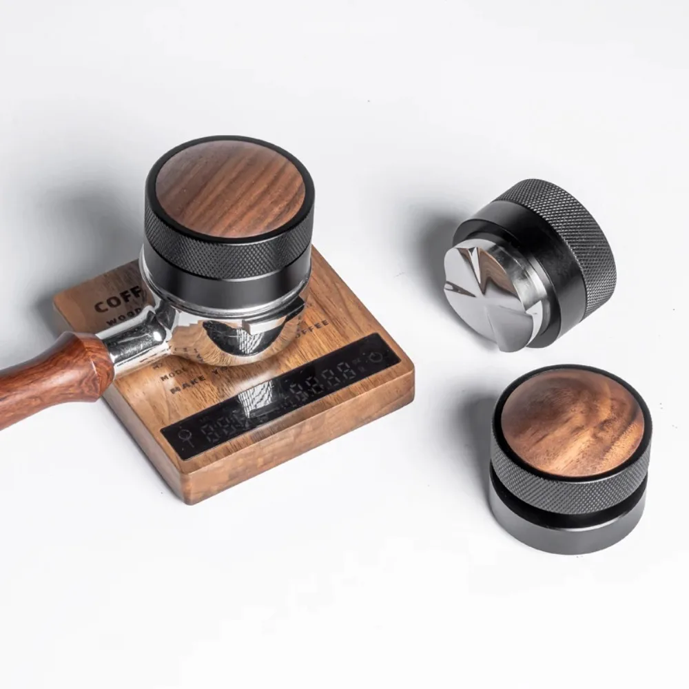 51/53/58.35 MM Self-leveling Coffee Tamper Adjustable Depth with Scale Gravity Coffee Powder Distributor Stainless Steel