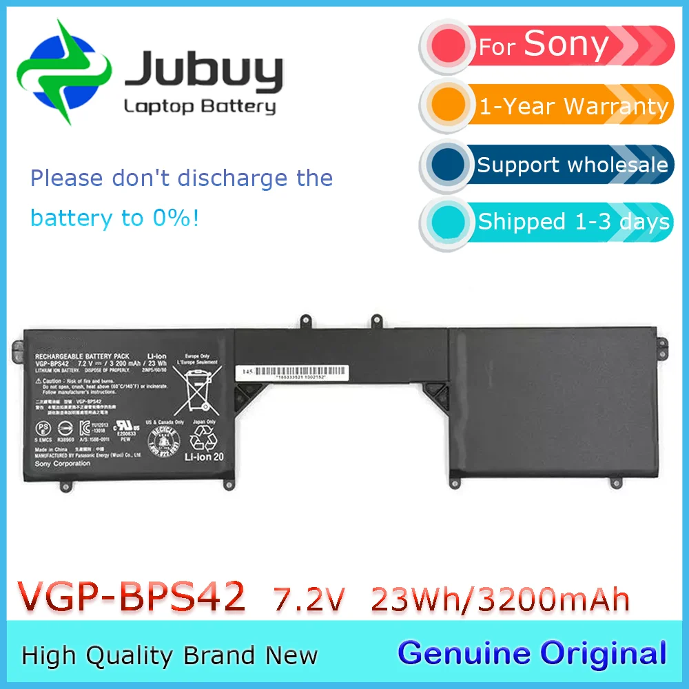 

VGP-BPS42 Оригинальный аккумулятор для ноутбука 7,2 В, 3200 мАч для Sony VAIO Fit 11A SVF11N14SCP SVF11NA1GW