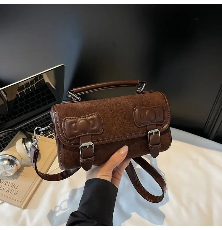 

JIAERDI Retro Matte Boston Handbag Women Cute Bow Large Capacity Shoulder Bags Ladies Square Everyday Pillow Crossbody Bag 2025