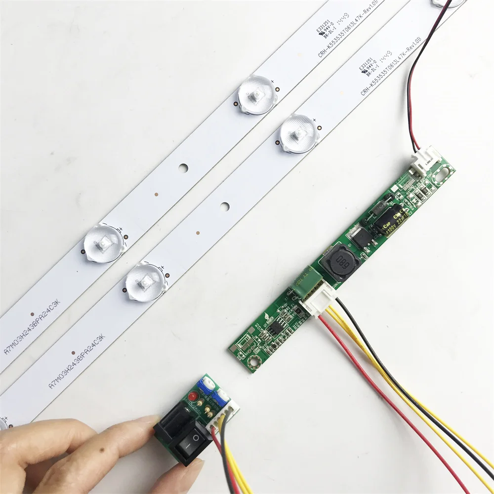 495 mm Universal  LED Backlight strip 6 lamp kit Board w/ Optical Lens Fliter for  24- 28inch LCD LED TV or billboard