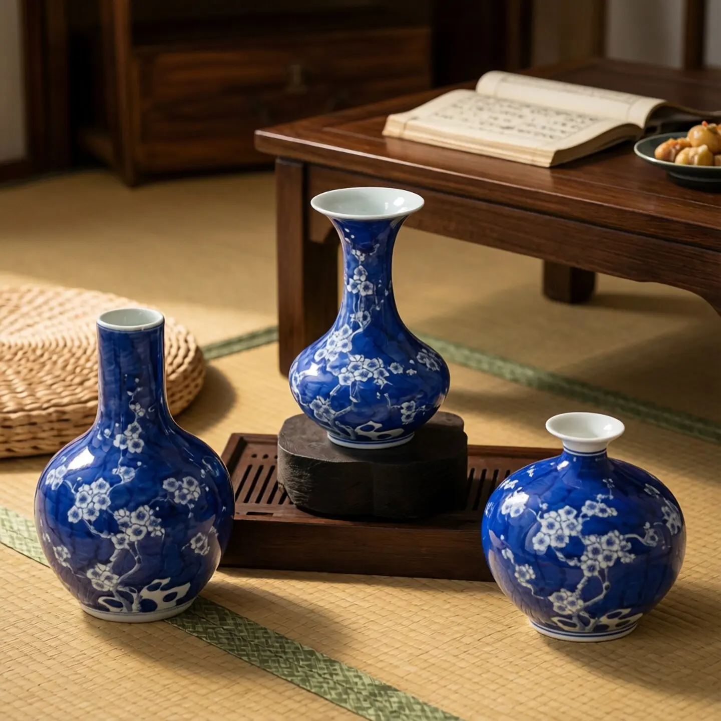 Jingdezhen Hand-painted Blue And White Porcelain Vase Chinese Ceramic Decorative Ornament Countertop Antique Shelf Vase