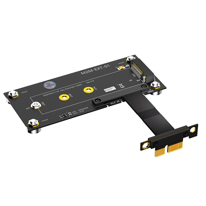 For M.2 NGFF NVME M-Key SSD To PCI-E 1X Extension Cable With Magnetic Pad Support 2230/2242/2260/2280 M.2 SSD For PC