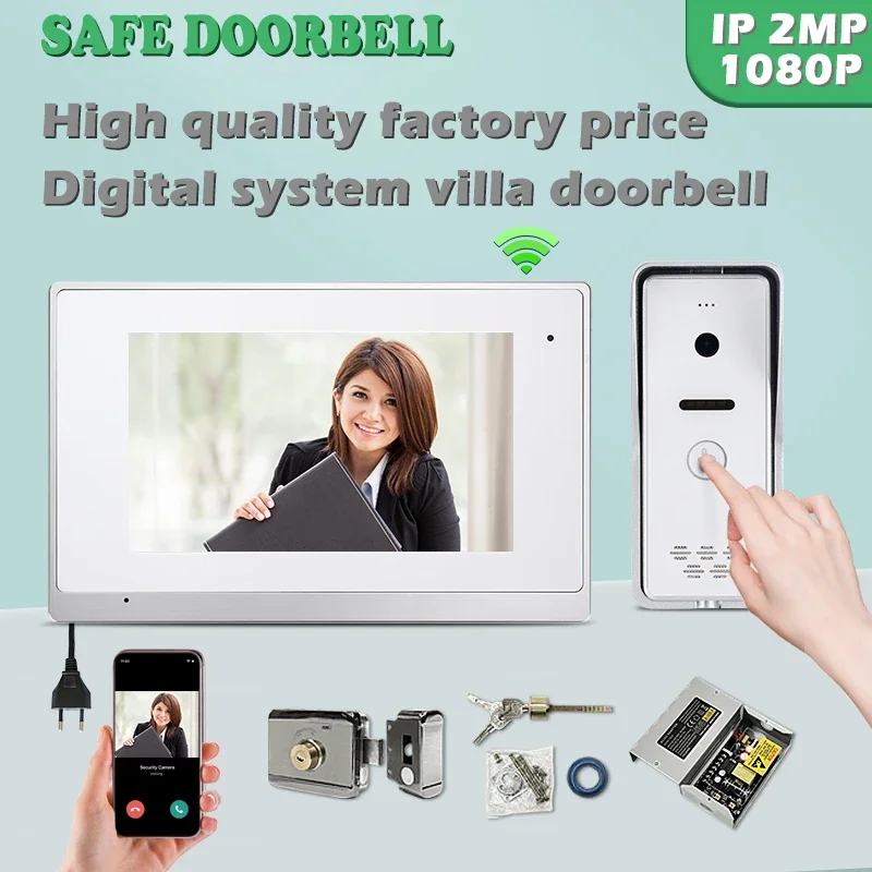 

Tuya Residential Video Intercom With 7''LCD Color Screen and 1080p 1/4 CMOS Camera Video Door Phone Wifi Smart Doorman For Villa