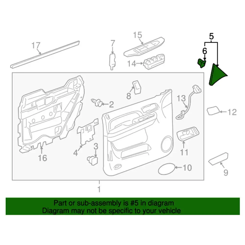 25857289 25857294 For Chevrolet Silverado Avalanche Suburban GMC Sierra Yukon 2007-2013 Front Side Door Upper Trim Panel