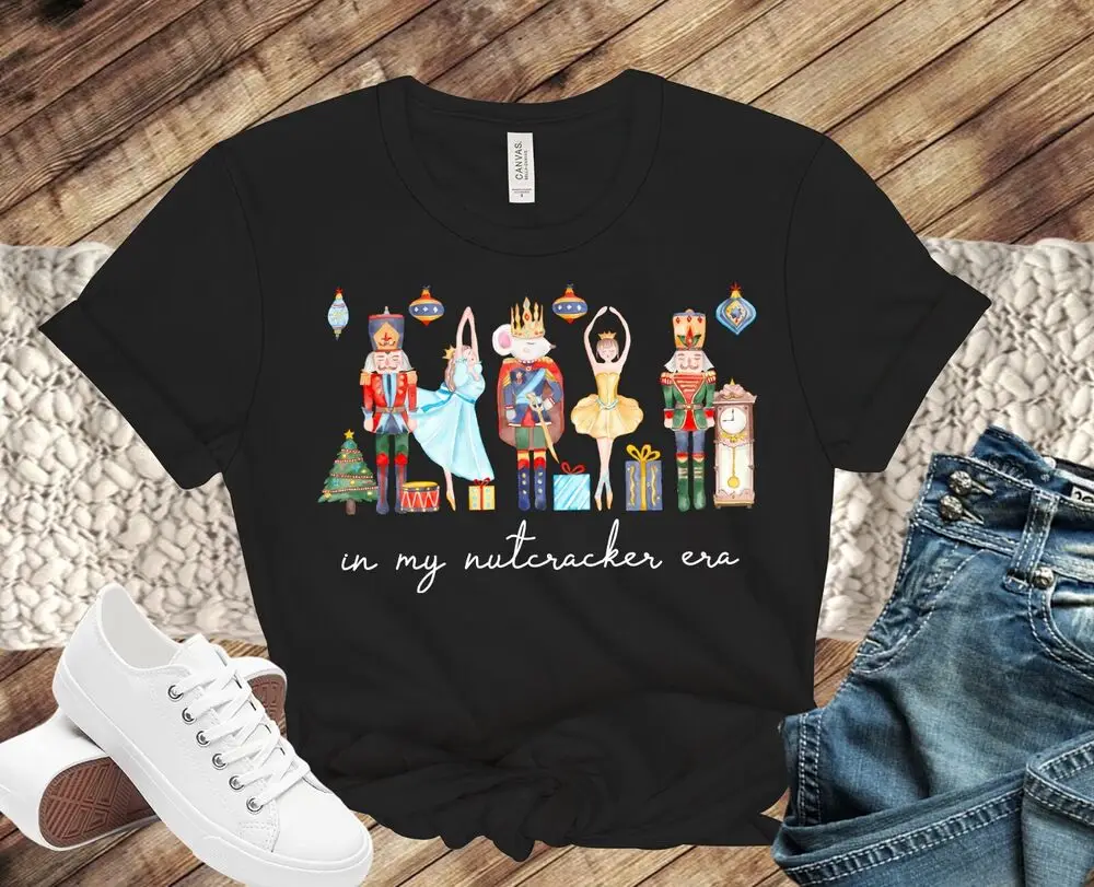 私のくるみ割り人形時代の綿のTシャツ,クリスマスバレエのお祝いTシャツ,高級ブランド,ヴィンテージ,特大