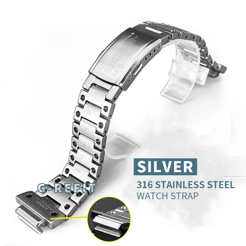 G-Refit Mech Style Robot DW5600 GWB5600 G5600E Titanium GWM5610 roestvrijstalen horlogekast Metalen ringband GMWB5000 MechWarrior