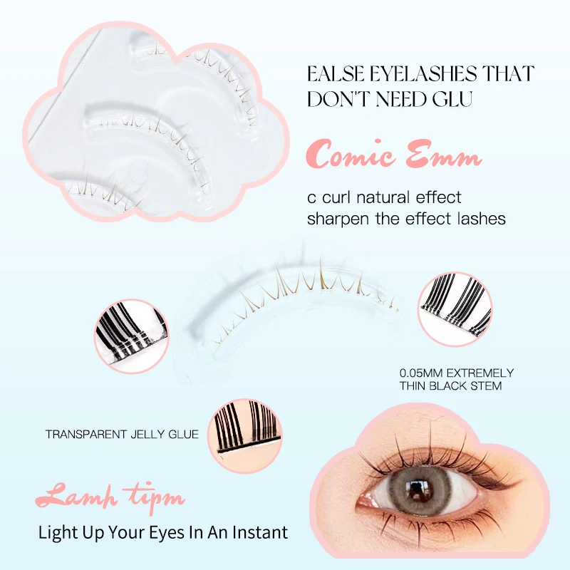 5 Pairs Manga Down False Eyelashes Wispy Soft Cluster Lashes Natural Thick Lower Eyelashes with Clear Band Korean Style Anime
