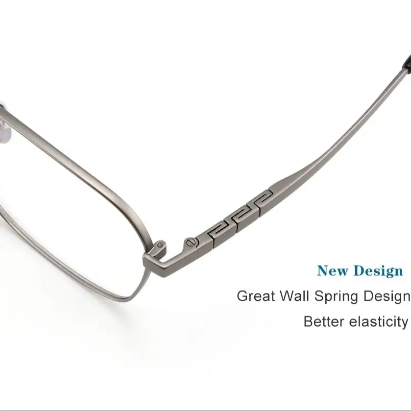 แว่นตา KUXA ทรงกว้าง ไทเทเนียมแท้ สำหรับผู้ชาย แว่นสายตาสั้น สายตายาว แว่นโปรเกรสซีฟ ระยะไกล รุ่น Great Wall Spring