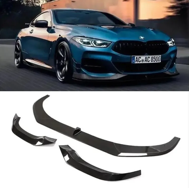 

For BMW 8 Series G14 G15 G16 2018-2021 Carbon Fiber Car Front Bumper Lip Spoiler Cover Body Kit