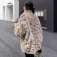Faux Fur Women Coats Jackets Turn Down Collar Zipper Coat Thick Warm Y2k Streetwear Jacket Leopard Print Outerwear Autumn Winter