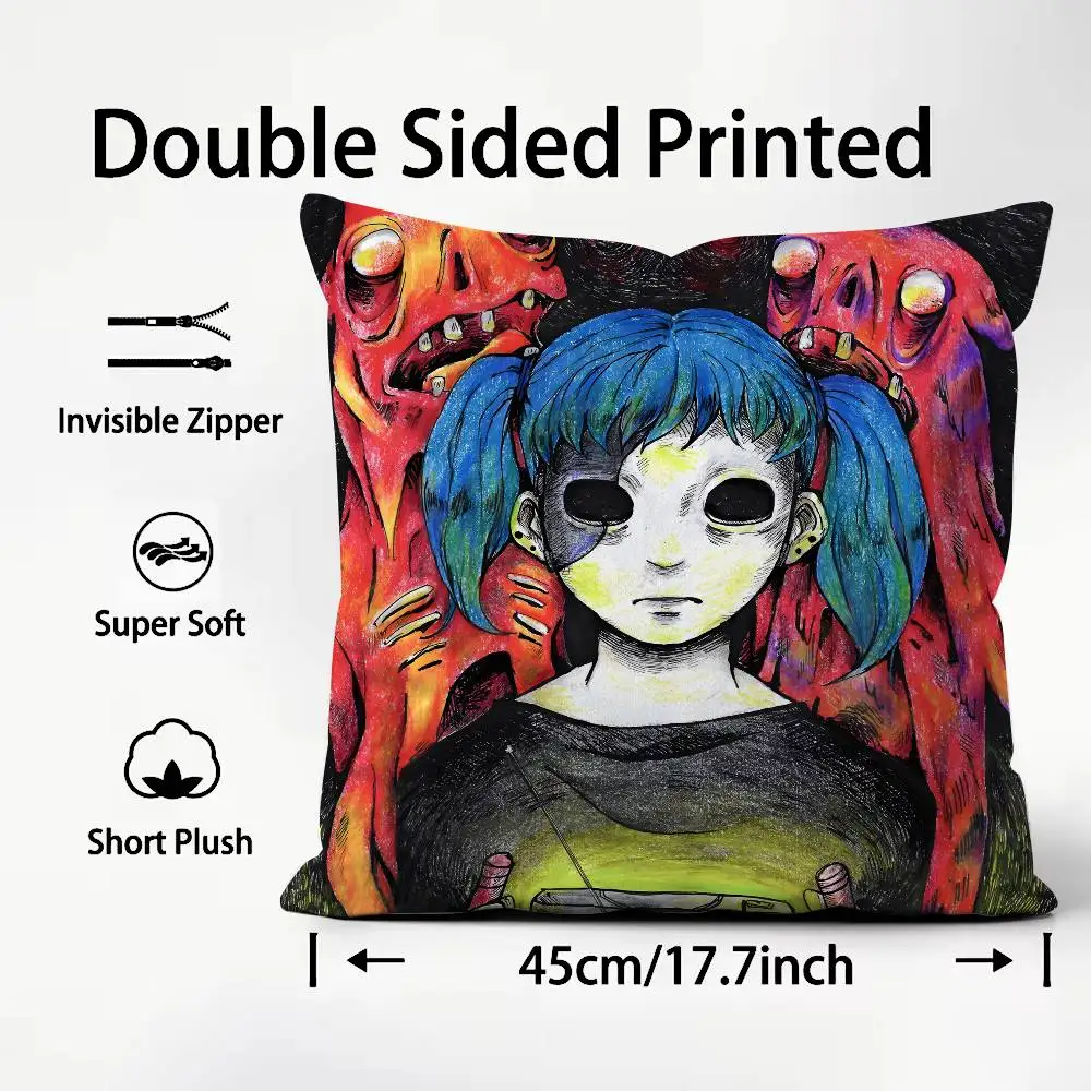 Sally Face Pillow Case Pattern Printed Pillowcase For Living Room Sofa Cushion Cover & Bedroom Decor