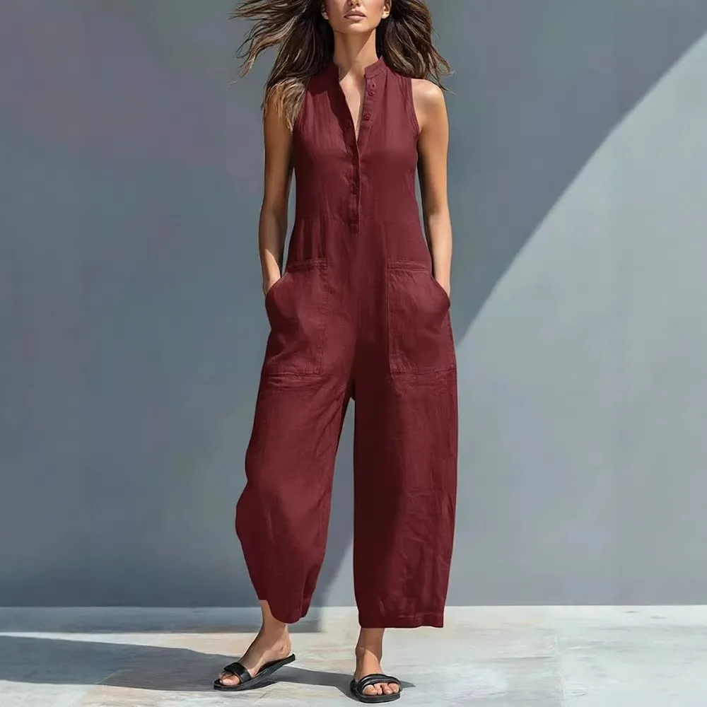 Mono de lino y algodón de colo - Jumpsuit Linen Relaxed reseña y precio