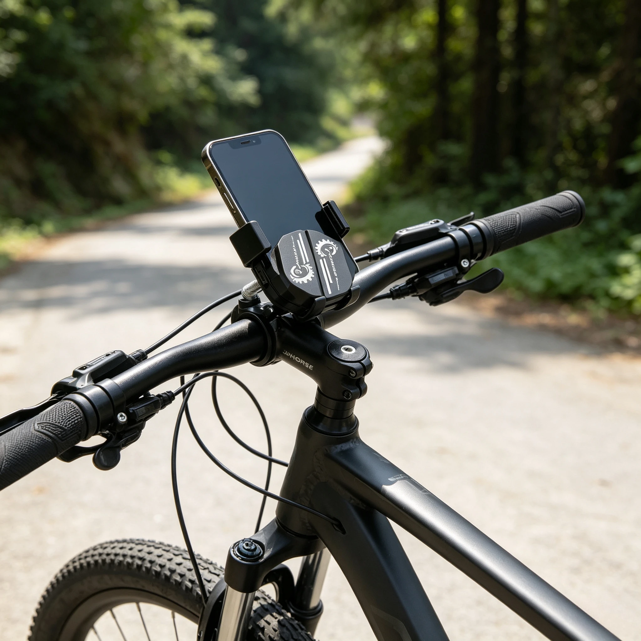 Road Bike Mountain Bike Hidden Phone Mount, Vertical Aluminum‑Alloy Bicycle Phone Holder, Compact Stable Cycling Smartphone