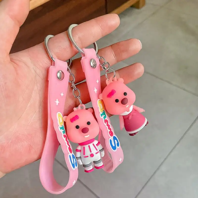 Little Beaver Ruby Loopy Key Chain Kawaii Pendant Anime Keychain Pendant Cute Cartoon Doll Backpack Decoration Small Girl Gift