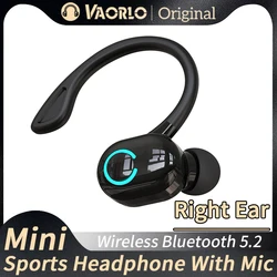 VAORLO-Écouteurs sans fil Bluetooth 5.2 avec micro, crochet d'oreille, casque de sport et de jeu, écouteurs à suppression de bruit, mini HiFi, basses, affaires, sauna