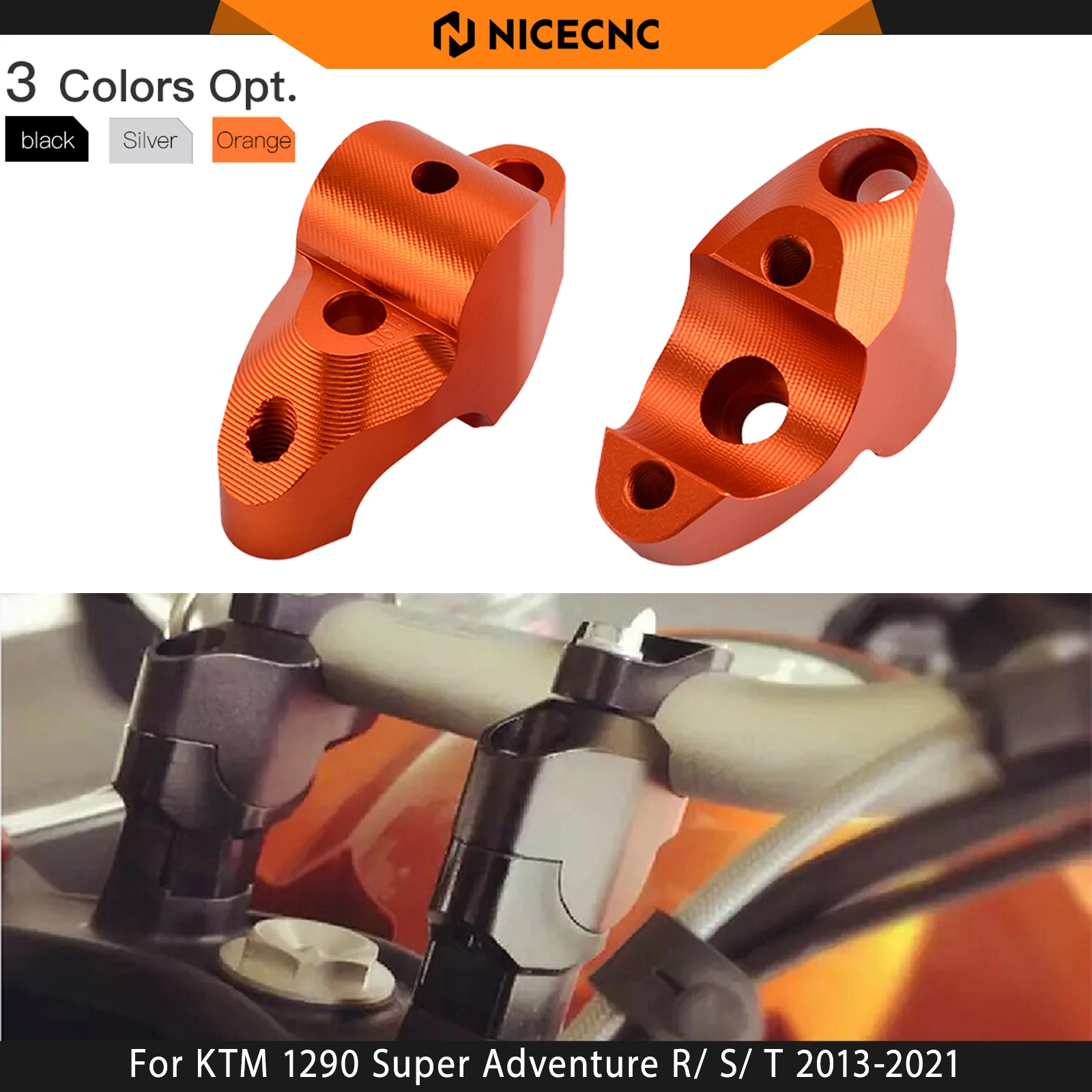 

30mm Rise Handlebar Risers For KTM 1290 Super Adventure R/ S/ T 2013-2021 1050/1090/1190 Super Adventure R/ S/ T 2013-2021