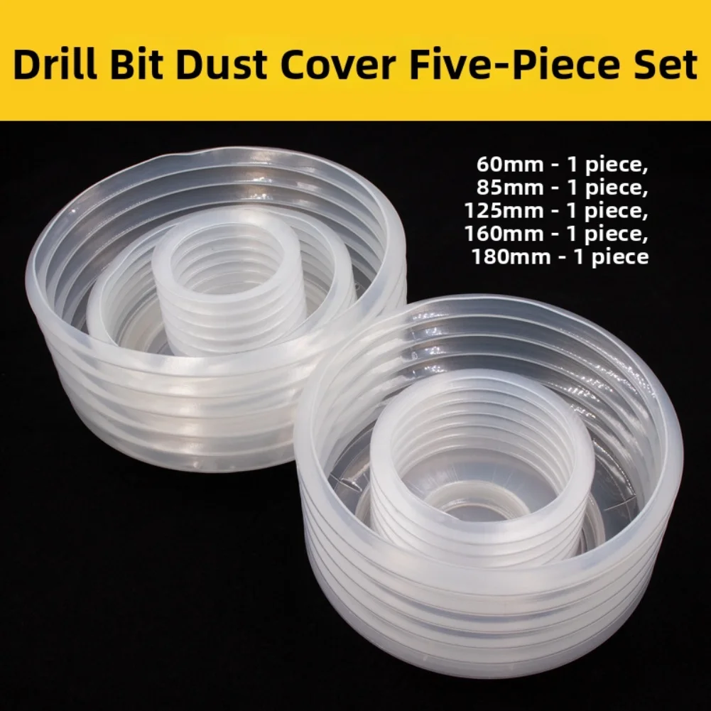 

1pc Drill Dust Cover Silicone Flexible And Transparent Dust Bowl Removable Bottom Cover Rill Dust Collector For Electric Hammer