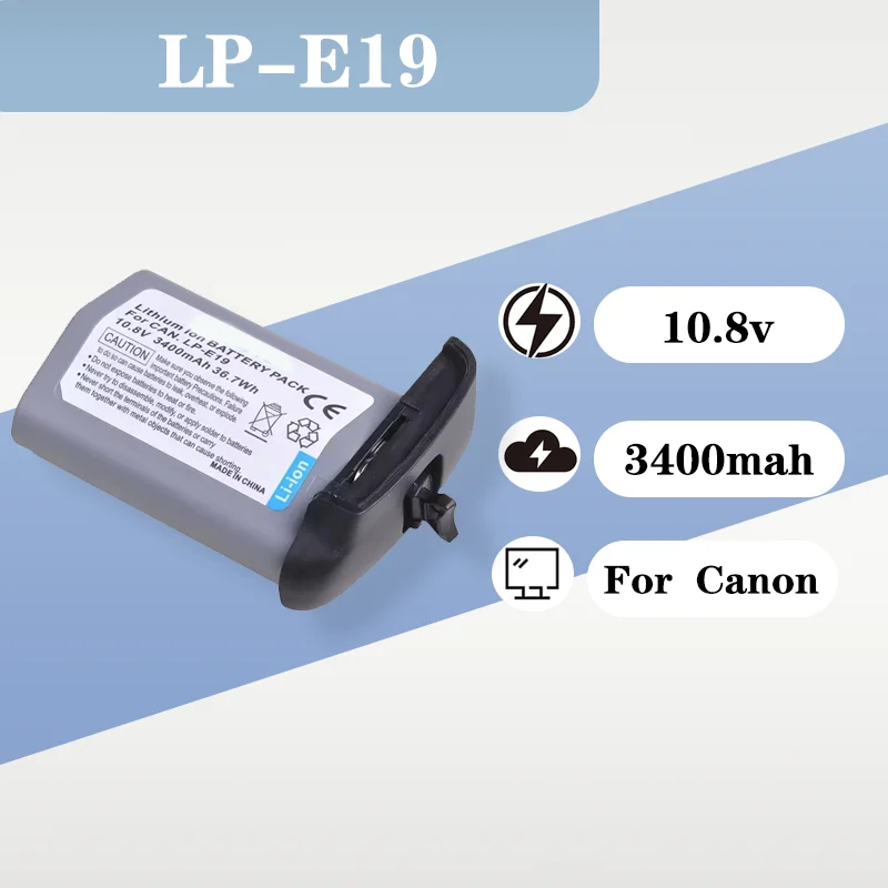 

High Capacity LP E19 Camera Battery 3400mAh 10.8V Compatible ForCanon EOS 1DX 1DX Mark II 1Ds Series