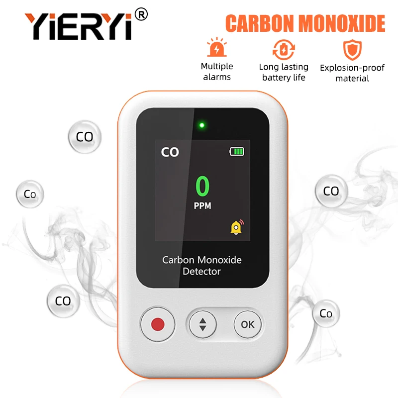 Détecteur de CO Portable GZ-CO10, alarme de monoxyde de carbone, capteur Rechargeable par USB pour maison, voiture, Camping, moniteur de sécurité