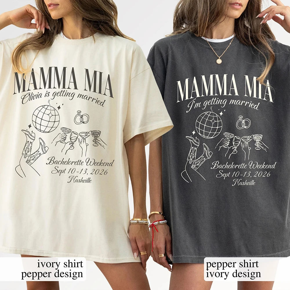 Casual Mamma Mia Bachelorette Custom Shirts She Found Her Honey Dancing Queens Brides Unisex Top Daily Trendy Party Streetwear view 4