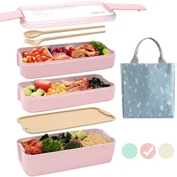 Healthy Material Lunch Box 3 Layer Wheat Straw Bento Boxes Microwave Dinnerware Food Storage Container Lunchbox 900ml