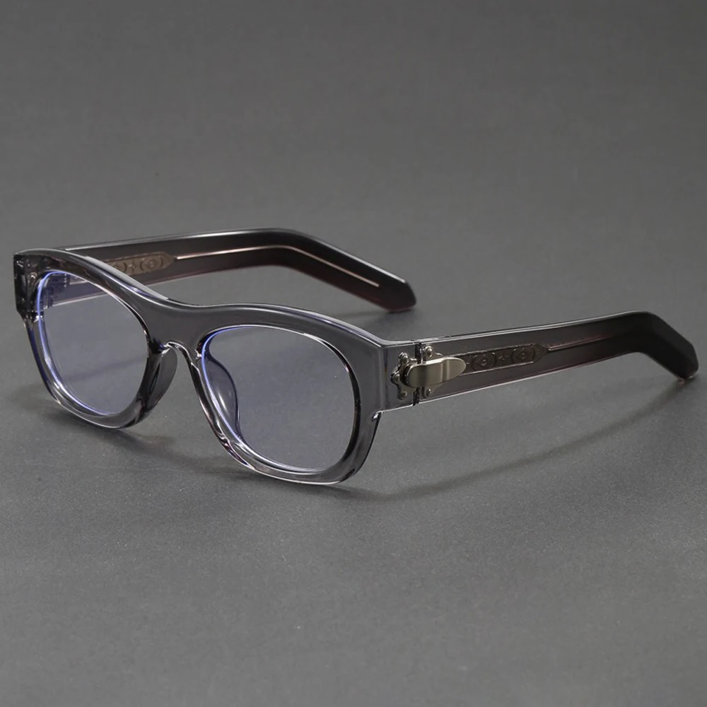 Vintage Thick Frame Blue Light Blocking Glasses with Metal Lock Decor Retro Oval Eyeglasses for Women Men Anti UV Computer Glass view 4