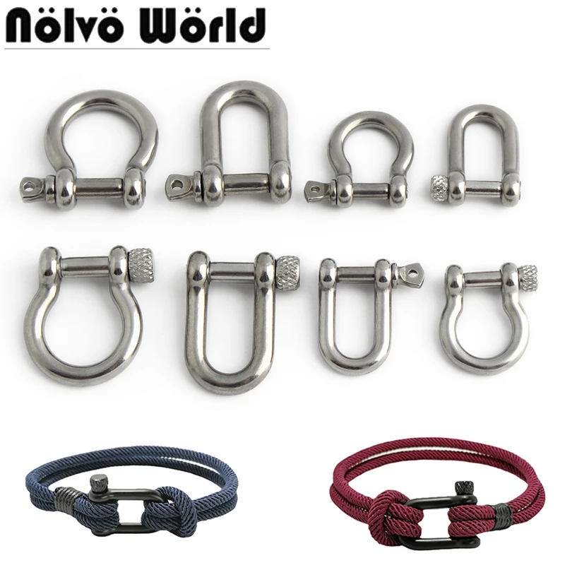 4/10/50PCS Stainless Steel O-Shaped Shackle Buckle Shackle Screw For Paracord Outdoor Camping Survival Rope Bag Keychain Hook