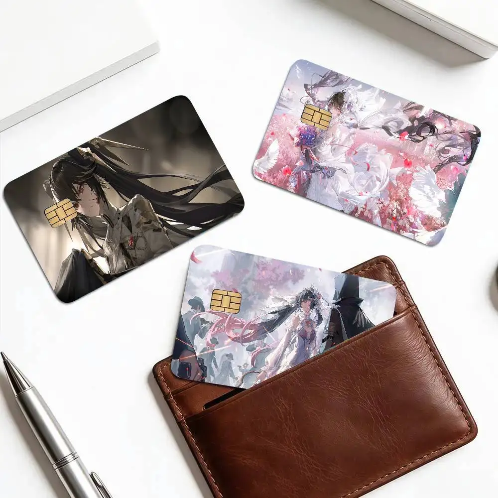 Lucia Pyroath Animated Game P-Punishing Gray Raven Card Sticker 4Pcs Credit Card Skin Anti Scratch Bank Debit Card Decal
