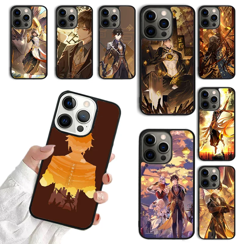 zhongli genshin impact Phone Case For iPhone 15 16 SE2020 11 12 13 14 Pro Max Mini Cover For iPhone Max 6 7 8 Plus Fundas