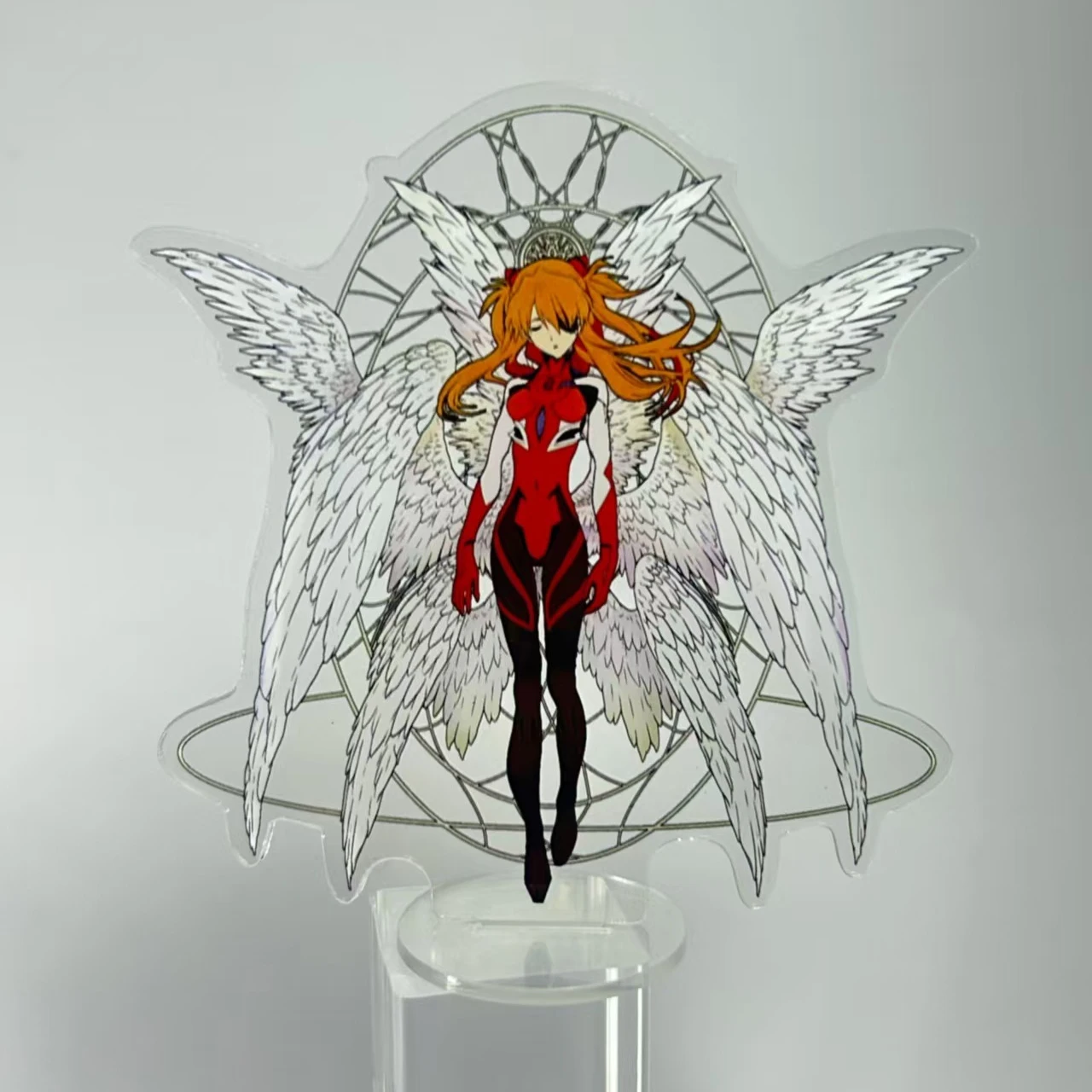 kawaii Neon Genesis Evangelion Asuka Layer Floating Acrylic Standee Clear Acrylic Figure Ornament Desktop Decor Anime Fans Gift view 3