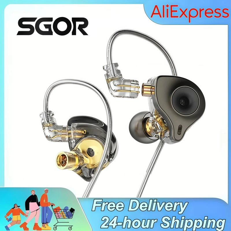 

SGOR Adonis 1DD+1BA Hybrid Technology Drive HIFI Earphones Bass High Sound Quality Music 3.5MM Plug