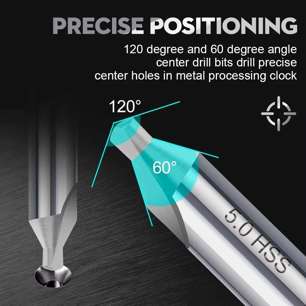 New HSS Material Center Drill Bit 1/1.5/2/2.5/3/3.15/4/5/6/8mm 60 Degree Angle Core Drill Bit Spot Drill CNC Processing