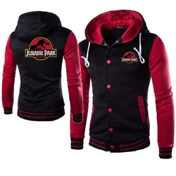 JURASSIC PARK Dinosaur World Graphic Hoodies Baseball Uniform Men's Hooded Sweatshirts Hoody Jersey Tracksuits Jackets
