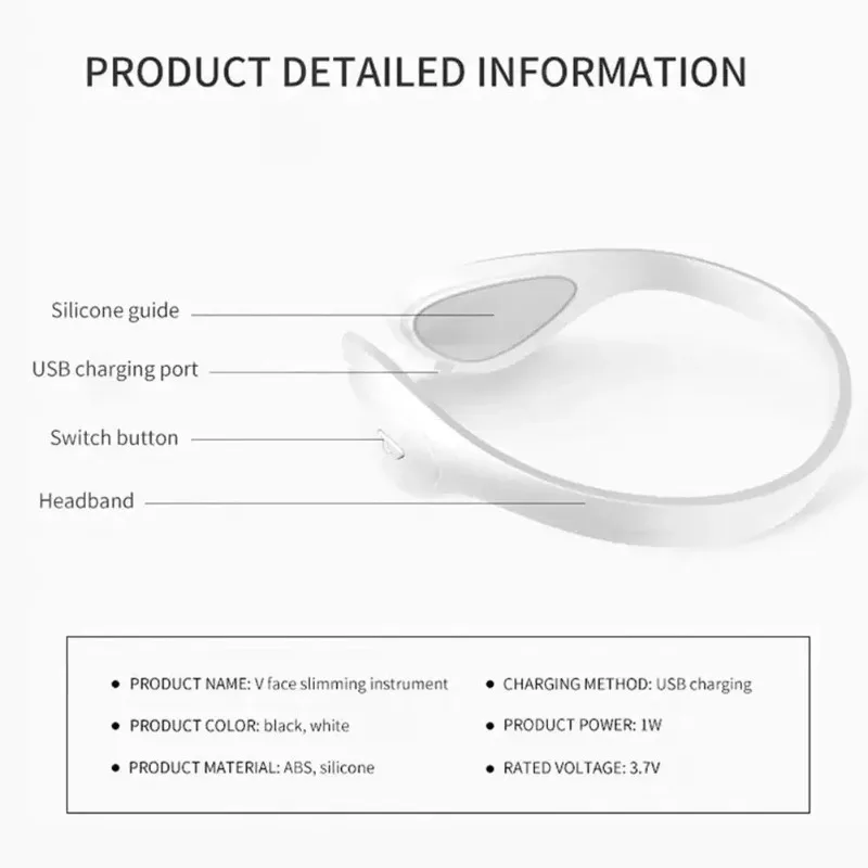 Elektryczny masażer V-Face do liftingu twarzy, pas wyszczuplający, ujędrniający, maszyna do stymulacji mięśni twarzy, EMS V-Face Exerciser