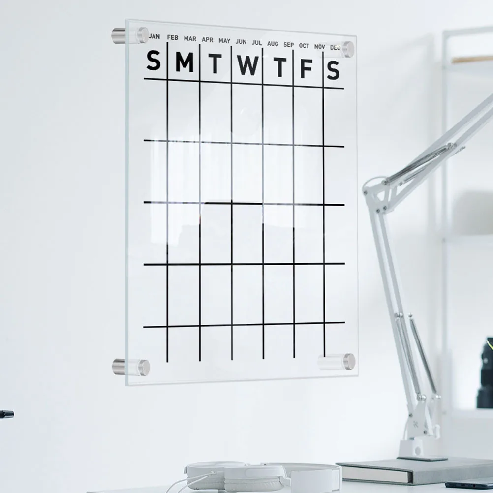 

Erasable Message Acrylic Wall Calendars Whiteboard Clear Wall Mounted Sign Weekly Dry Erase Office Environment