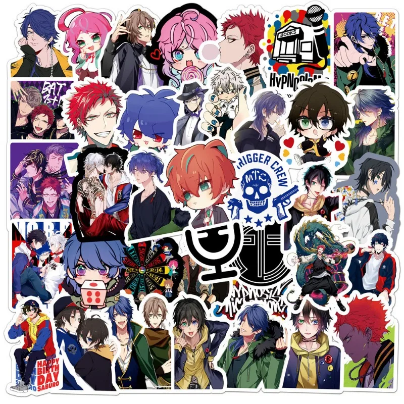 50pcs Hypnosis Mic Anime Stickers Suitcase Water Cup Stationery Mobile Phone Car Scooter Laptop Refrigerator Decorative Stickers