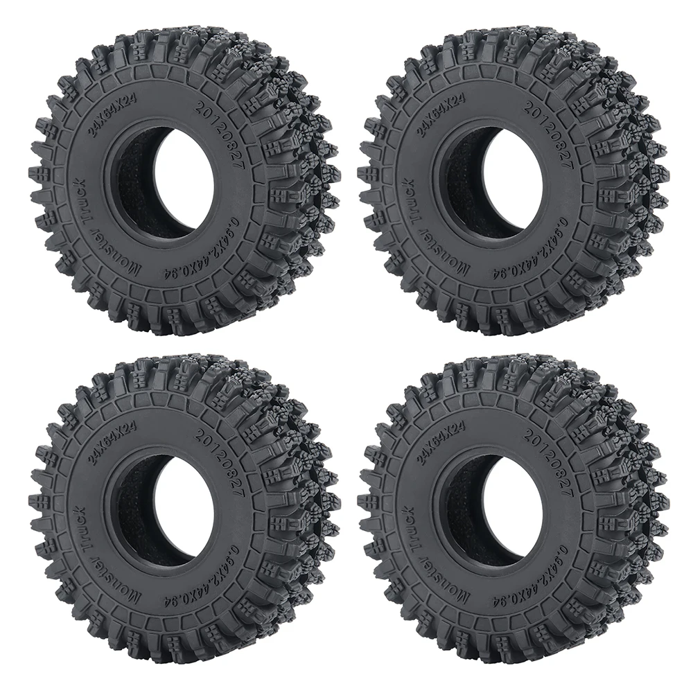 YEAHRUN 4 Stück 1,0 Zoll weiche Gummi-Radreifen 50/54/58/62/64/65 mm für TRX-4M 1/18 Axial SCX24 1/24 RC Crawler Car Upgrade-Teile