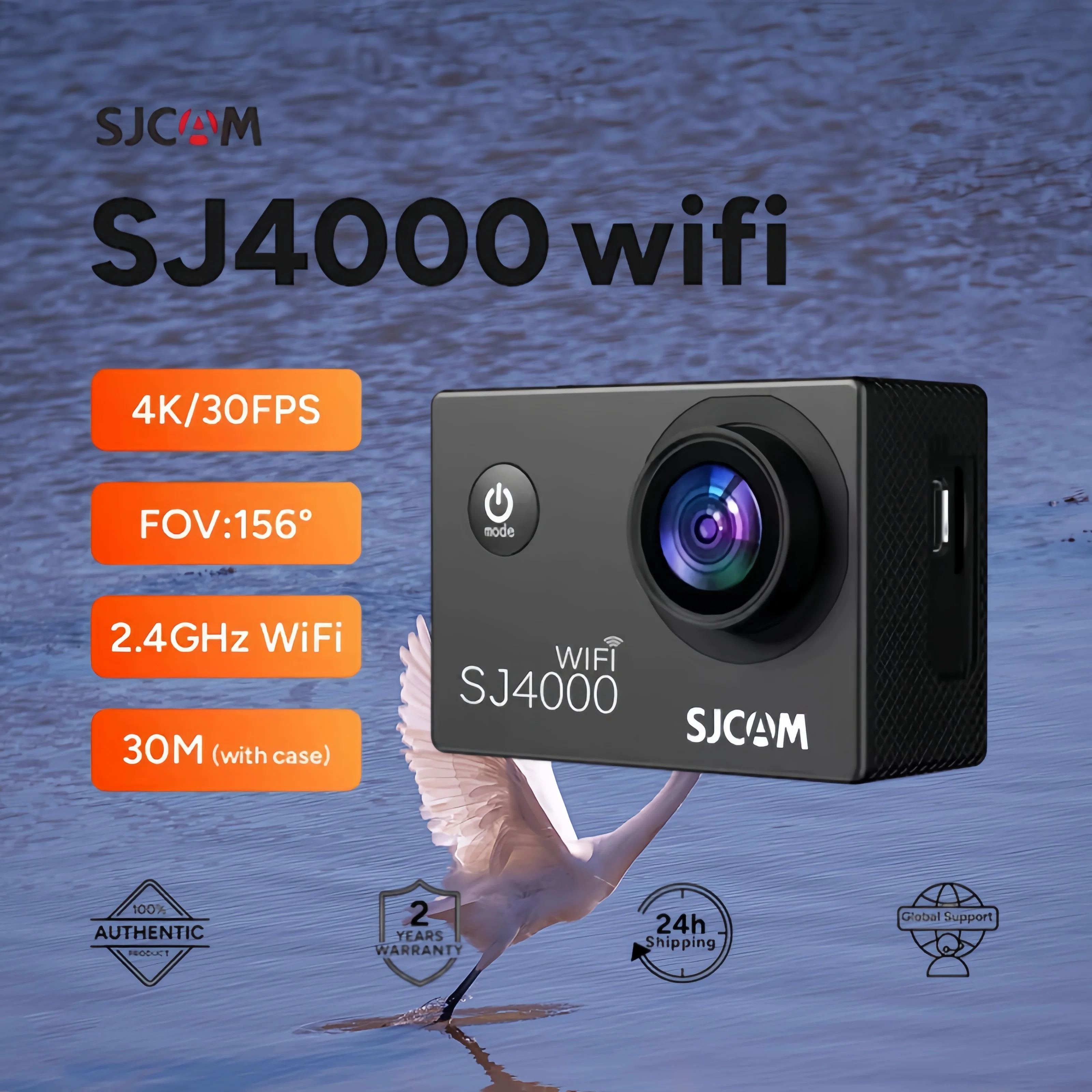 SJCAM SJ4000 WiFi Action Camera 4K FHD 30M Waterproof 2.4G WiFi 4x Zoom Bicycle Helmet Cam Sports Video Camera