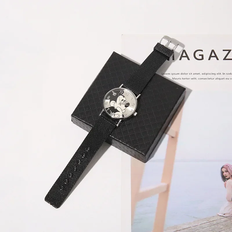Hot Mickey Mouse Brand Women Watch Stylish Stainless Steel Mesh Casual Quartz Watches Girl Gift Relogio Masculino Men Wristwatch