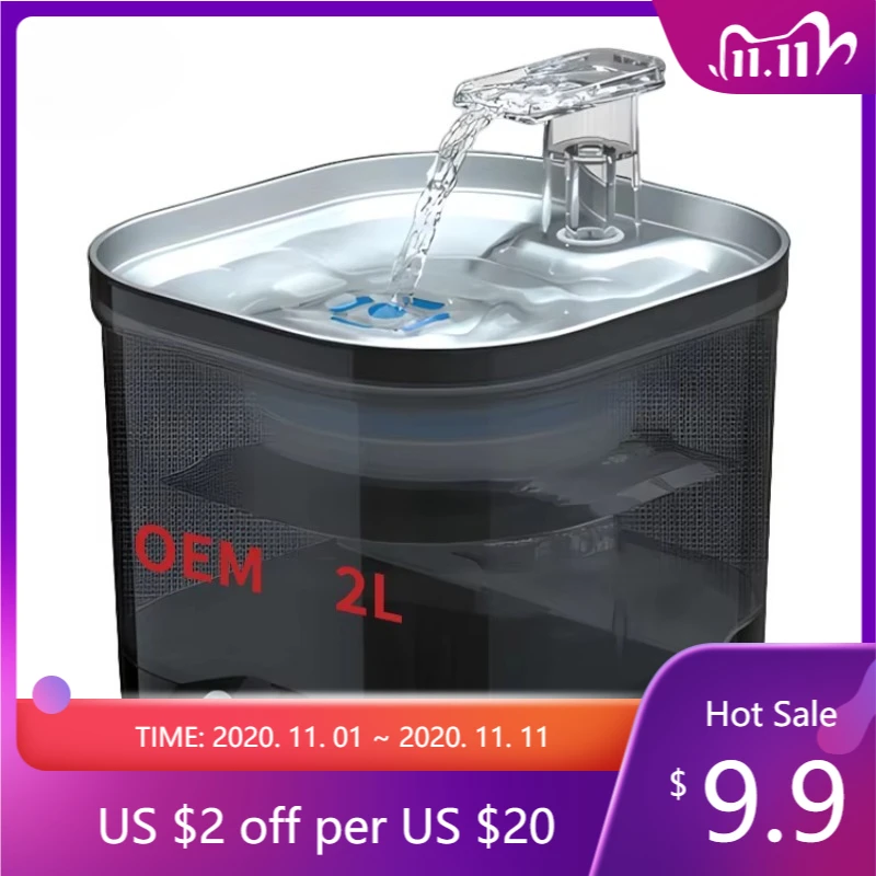 

OEM 5000mah Wireless Pet Water Dispenser Automatic Circulation Smart Cat Water Fountain Rechargeable Dog Water Feeder