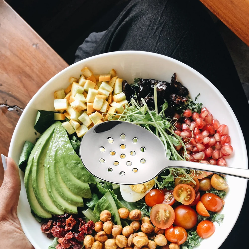 

2Pcs Stainless Steel Kitchen Spoon Slotted Serving Ladle Filtering Colander Restaurant Tool Stainless Steel Spoon