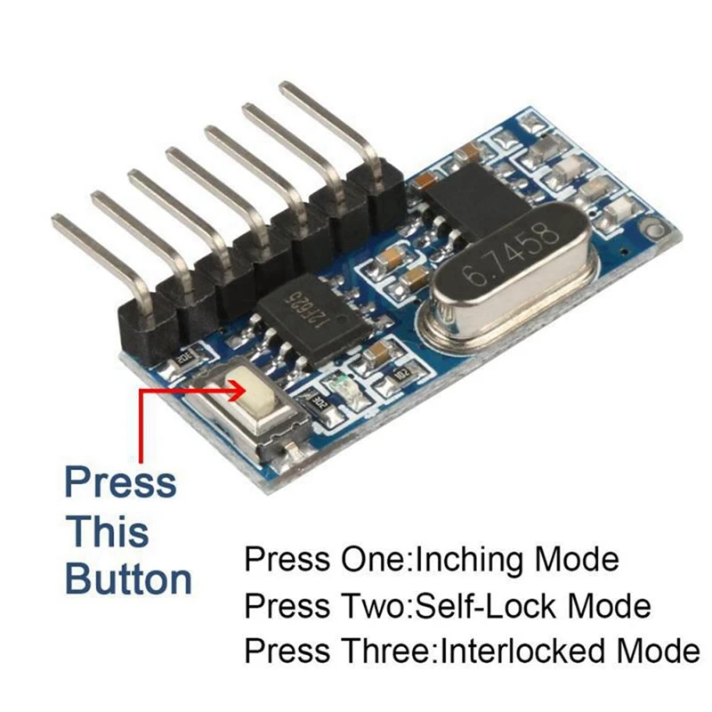 2X Wireless RX480E-4WQB 433Mhz RF Module Transmitter And Receiver 3 Sets 4 Channel Output Link Kit For Remote Control