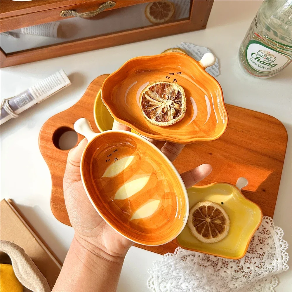 Creative ขนมปังรูปจานเซรามิค,จานจุ่มขนาดเล็ก,ขนมขบเคี้ยวซอสหม้อร้อนซอสมะเขือเทศแผ่น,บนโต๊ะอาหารน่ารัก